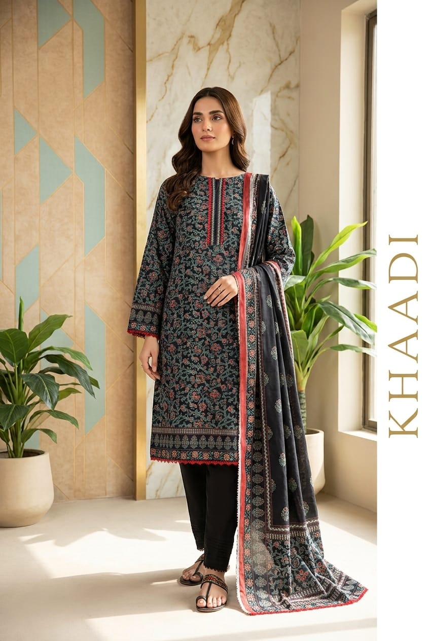 **Khaadi 3PCS ✨👗 | Premium Elegance & Timeless Style 🌸💖 | Only at ALISH FASHION 🛍️✨**