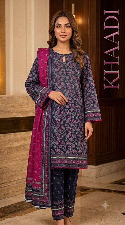 **Khaadi 3PCS ✨👗 | Elegant & Stylish Eastern Wear 🌸💫 | Only at ALISH FASHION 🛍️💖**