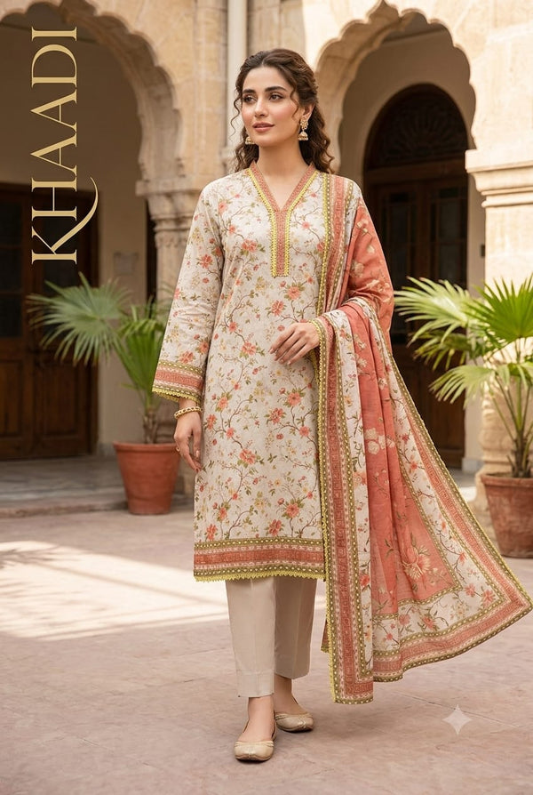 **Khaadi 3PCS ✨👗 | Elegant & Stylish Eastern Wear 🌸💫 | Only at ALISH FASHION 🛍️💖**
