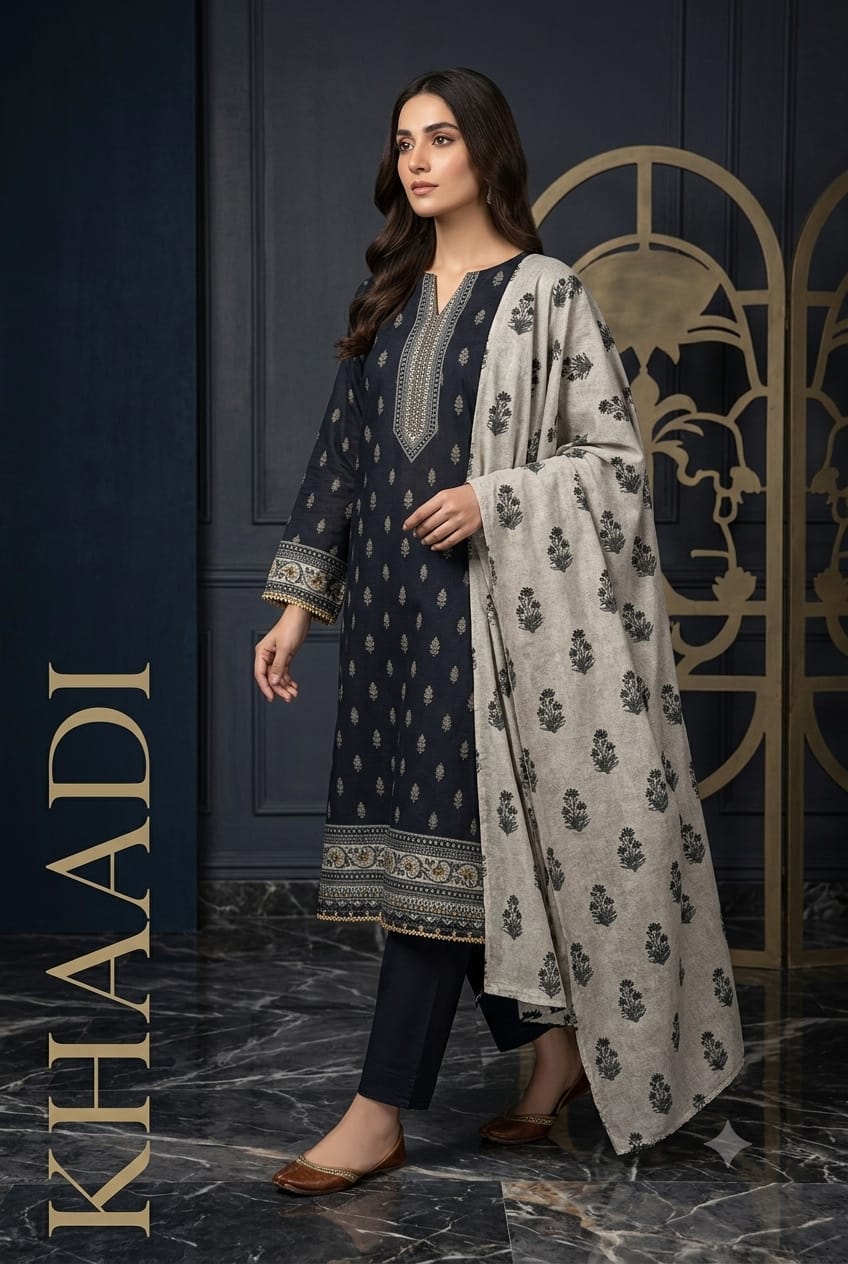**Khaadi 3PCS ✨👗 | Elegant & Stylish Eastern Wear 🌸💫 | Only at ALISH FASHION 🛍️💖**