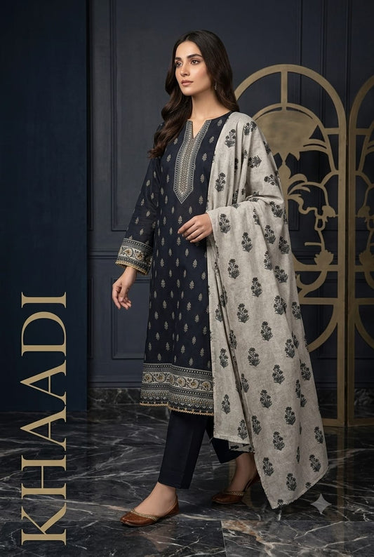 **Khaadi 3PCS ✨👗 | Elegant & Stylish Eastern Wear 🌸💫 | Only at ALISH FASHION 🛍️💖**