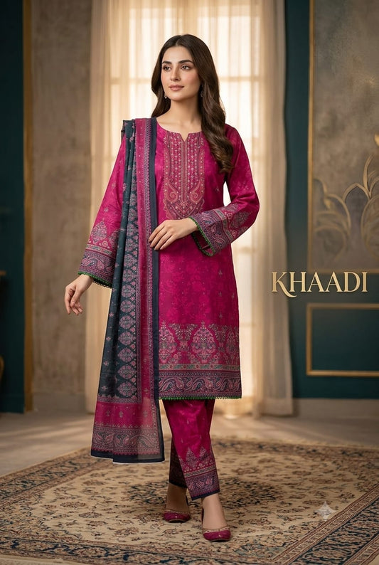 **Khaadi 3PCS ✨👗 | Elegant & Stylish Eastern Wear 🌸💫 | Only at ALISH FASHION 🛍️💖**